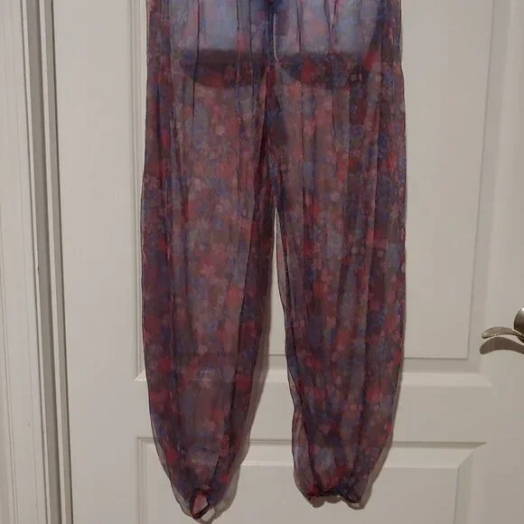 VTG Petra Fashions 89/90's Sheer Floral Lingerie Set Harem Sheer Genie Loungewea - Picture 4 of 12